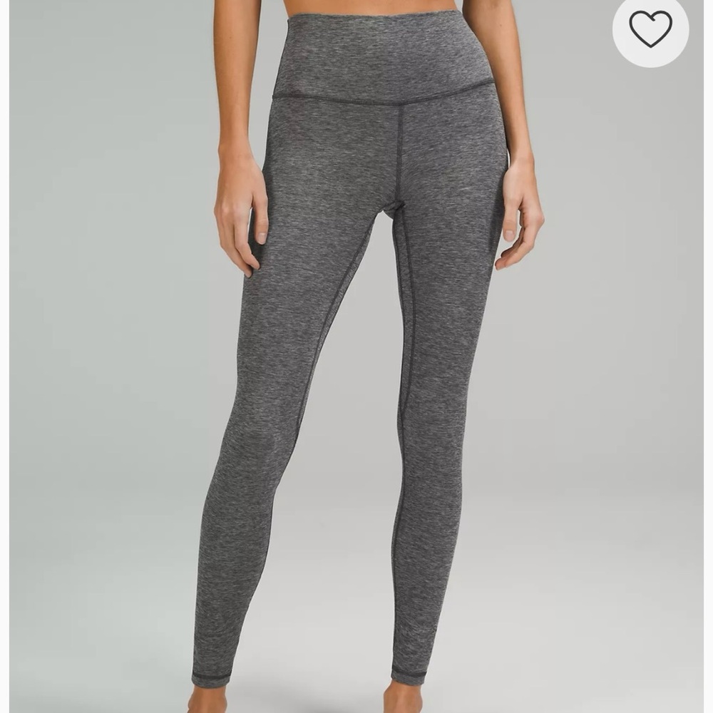 Lululemon Leggings Wunder Under Sweat Wicking High Rise Variegated Knit Grey 4